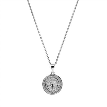 The Compass Pendant With Layered Chain